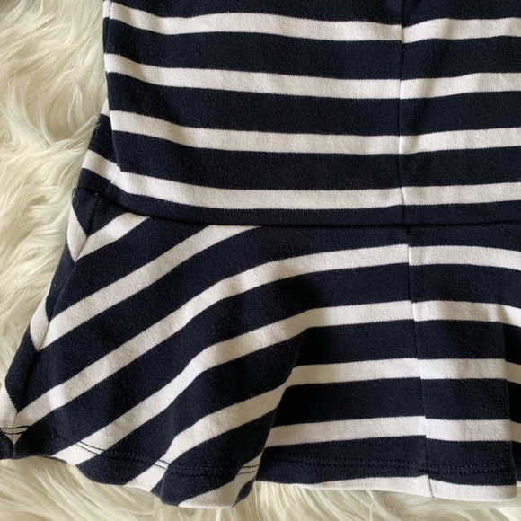 Gap Striped Peplum Zipper-Back Stretch Blouse - Picture 7 of 8
